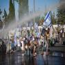 מכתזית הבוקר בירושלים, המפגינים חסמו את הצירים לכנסת צילום: Chaim Goldberg/Flash90 חדשות