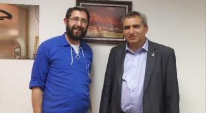 השר אלקין עם מזכ"ל עזרה שאול דה מלאך צילום: תנועת עזרא חינוך