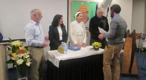 גרינברג בעת קבלת הפרס צילום: יח"צ ברנז'ה