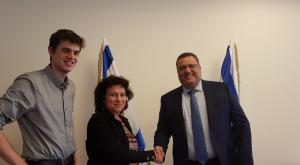 ראש עיריית ירושלים הנבחר, משה ליאון עם יו"ר מרצ בירושלים לורה ורטון צילום: דוברות ראש עיריית ירושלים חדשות