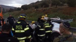 זירת התאונה, סמוך לעלי צילום: דוברות כבאות והצלה יו"ש חדשות