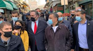 כ"ץ וליאון בשוק צילום: דוברות עיריית ירושלים פוליטי