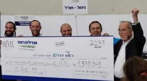 ראשי העמותה עם הסכום שהושג צילום: ראש יהודי ברנז'ה
