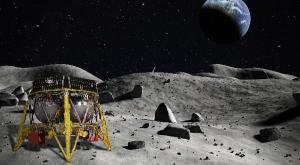 הדמיית החללית הישראלית על הירח צילום: spaceIL חדשות