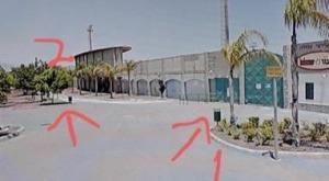 תמונת איצטדיון עירוני עפולה על גביה סימן חצים לעבר פחים בהם ניתן להניח מטענים צילום: דוברות שב"כ חדשות