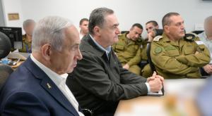 נתניהו, כץ וזמיר בקריה צילום: מעיין טואף, לע״מ מבזקים