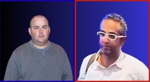 תומר משקף לבן או לירן חולצה אפורה? צילום: Flash90, צילום מסך ברנז'ה