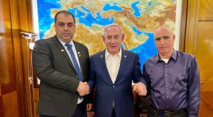 נתניהו עם עפיף עביד ויאסר ג'דבאן צילום: דוברות ראש הממשלה חדשות