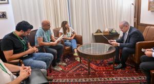 נתניהו עם משפחתו של אסף חממי ז"ל, צילום:  קובי גדעון/ לע"מ מבזקים