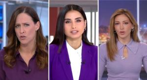 מגישות החדשות בסגול צילום: צילום מסך I24NEWS, ערוץ 12, ערוץ 14, CANVA אופנה