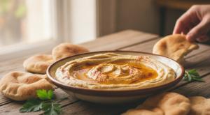קערת חומוס טרייה צילום: צילום להמחשה (בינה מלאכותית) מנות ראשונות