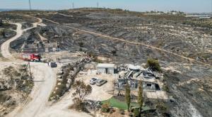 חוות גלעד בבוקר שאחרי השריפה צילום: Chaim Goldberg,Flash90 חדשות