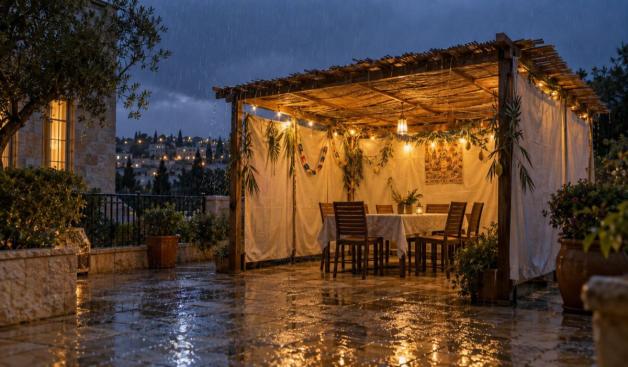 גשם בסוכות צילום: ג'ימיני הלכה