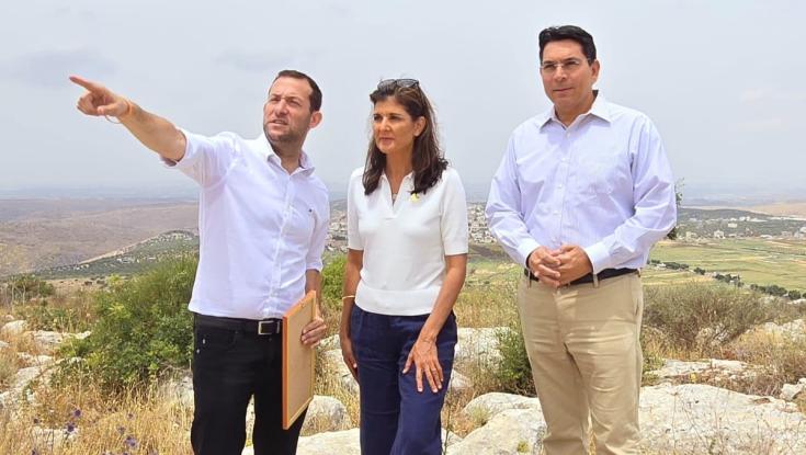 ניקי היילי התרגשה מהביקור בשומרון: "מקום יפיפה. תהיו חזקים"
