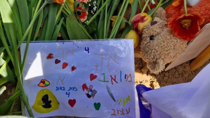 "מת בגיל 4": הציור קורע הלב שהשאיר חבר של אריאל ביבס על קברו