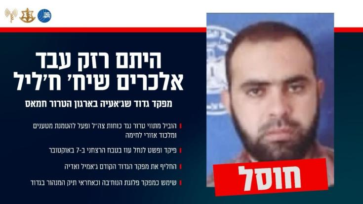 חיסול דרמטי: צה"ל חיסל את המפקד הבכיר בחמאס