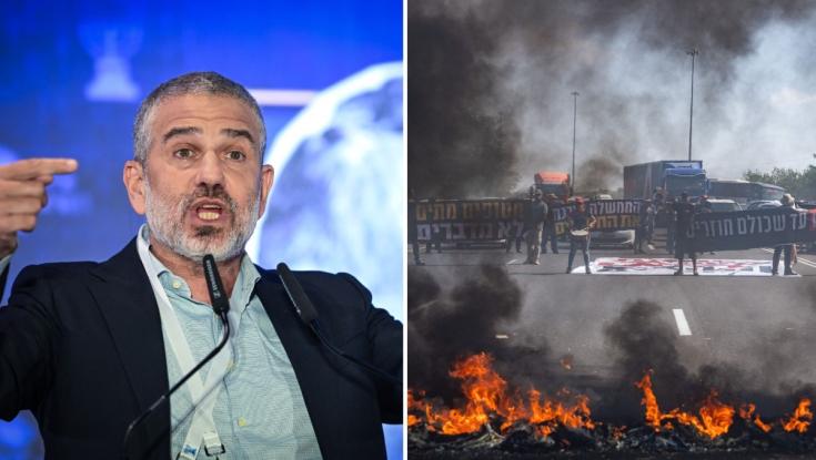 מפגינים הציתו צמיגים, ינון מגל התפוצץ: העיקר את ל"ג בעומר הם ביטלו