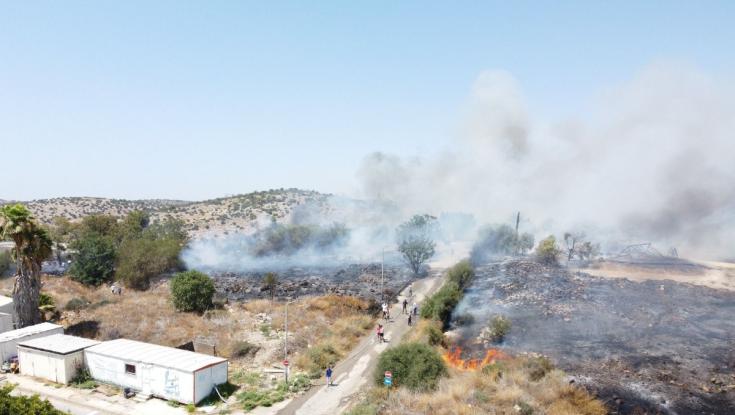 האש חוזרת עם השרב: שריפה ענקית פרצה בסמוך לשעלבים