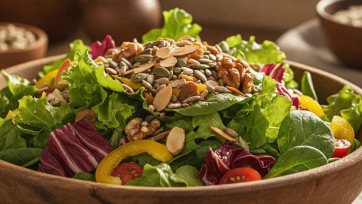 סלט חסה עם פיצוחים