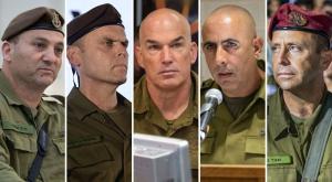 המועמדים לסגן הרמטכ"ל (מימין לשמאל): בלוט, כהן, גורדין, בינדר ועשור צילום: פלאש90, דובר צה"ל וקנבה חדשות