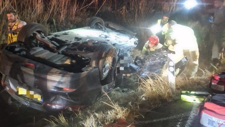 שני הרוגים בתאונת דרכים בצפון: "ראינו רכב הפוך ובתוכו גבר ואישה"