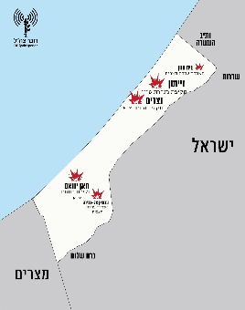מפת חלק מתקיפות חיל האוויר