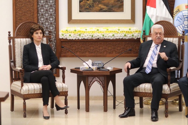 יו"ר הרשות הפלסטינית ויו"ר מרצ בפגישתם