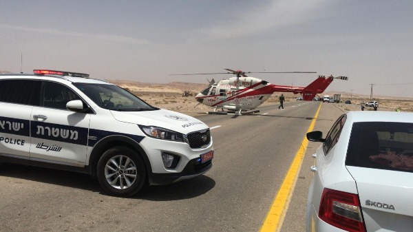 זירת התאונה בכביש הערבה