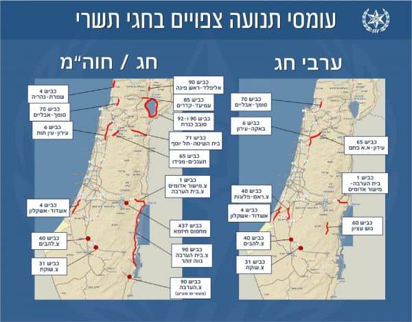 מפת הפקקים בערב החג
