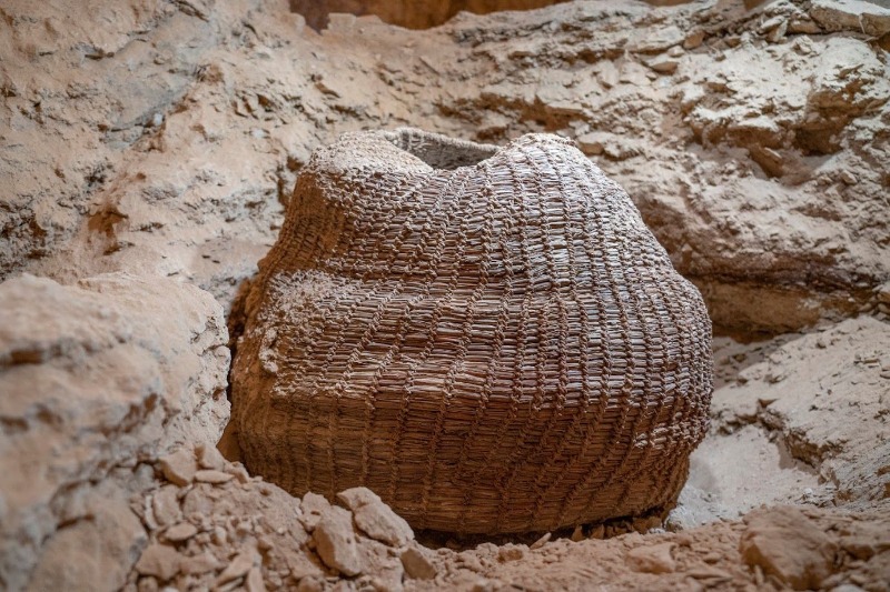 סל בן 10,500 שנה כפי שנמצא במערת מורבעת