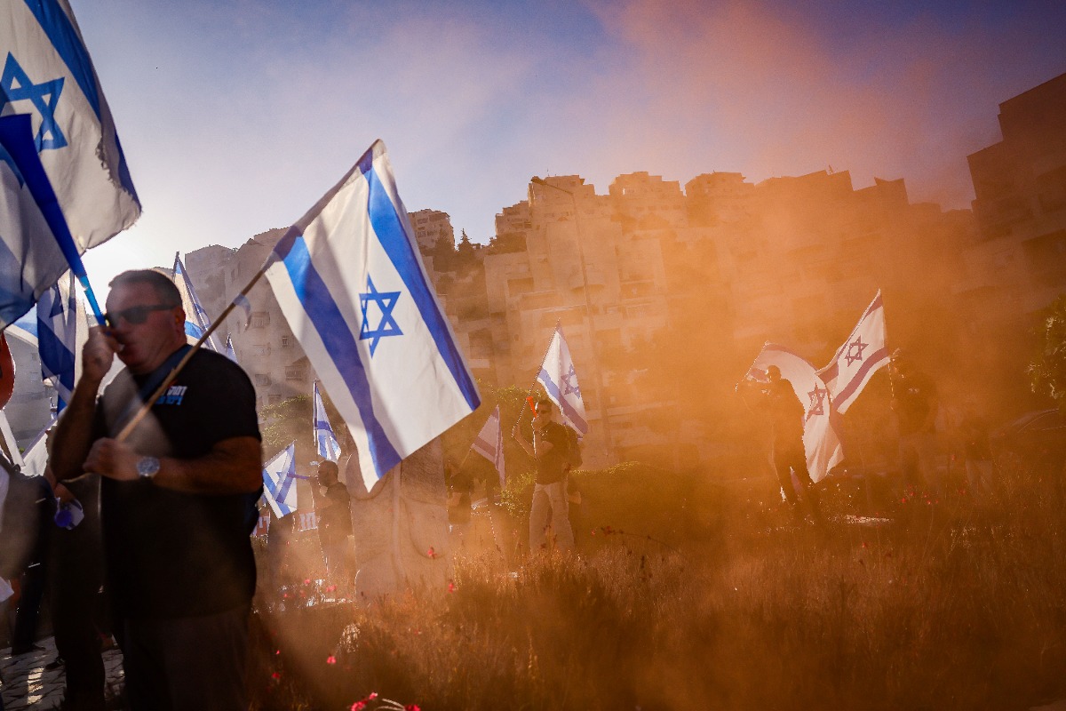 מחאה נגד הרפורמה המשפטית בשבוע שעבר, ירושלים | 