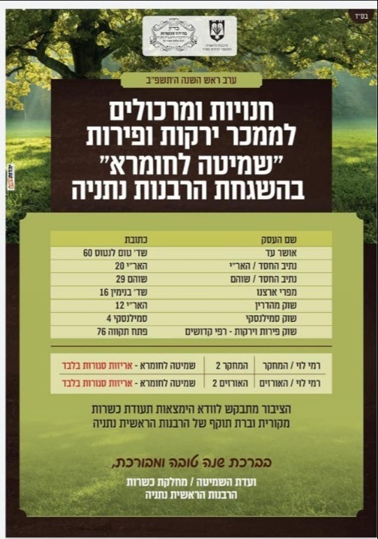 "שמיטה לחומרא" גם בנתניה, 