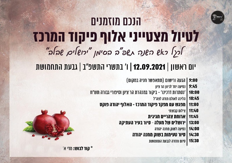 הלו"ז המעודכן. העיר העתיקה במקום הר הבית