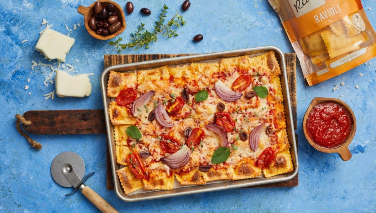 פיצה רביולי אפויה שהילדים ישמחו להכין