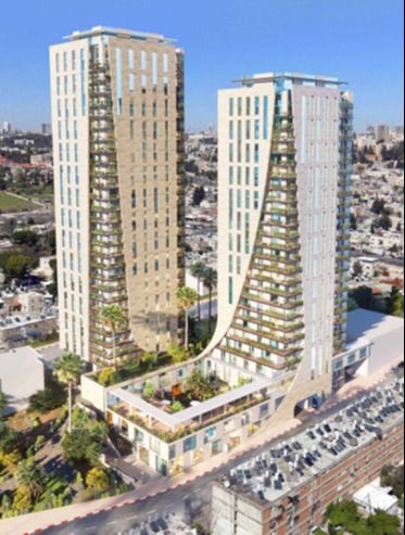 הדמיה להתחדשות עירונית ברחוב בר יוחאי 4 ויצחק שדה 3