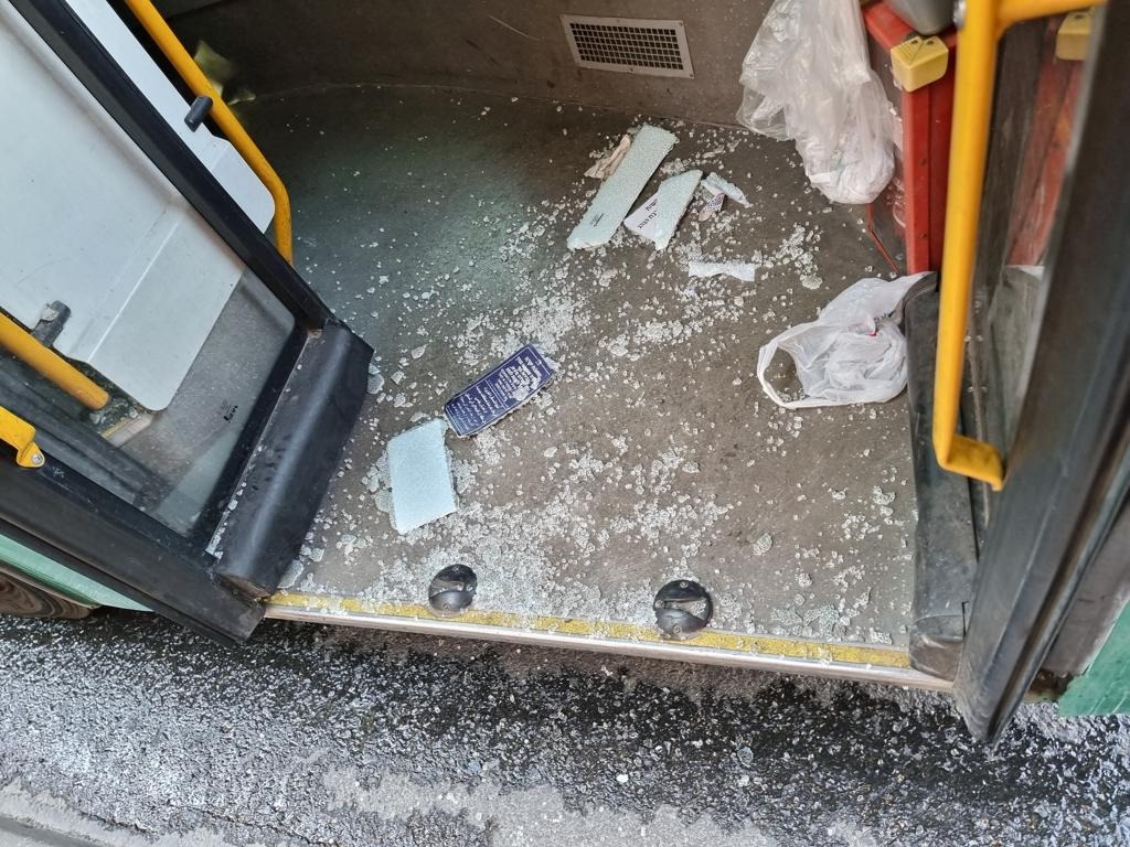 האוטובוס בזירת הפיגוע בירושלים