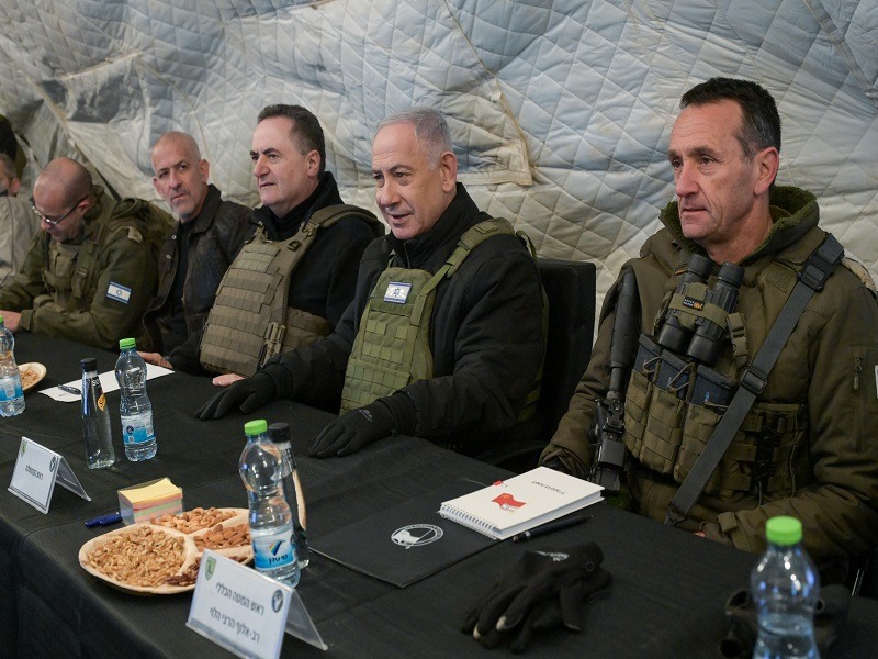 נתניהו בסיור בחרמון, אמש 