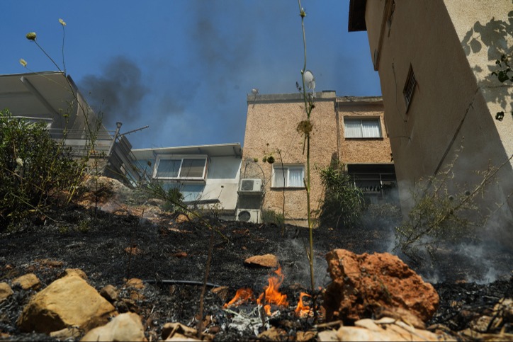 שאריות השריפה בקריית שמונה בשבוע שעבר |