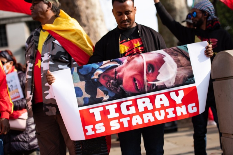 הפגנה באתיופיה בעקבות הלחימה