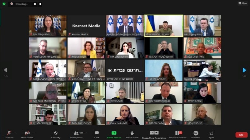 נאומו של זלנסקי בזום