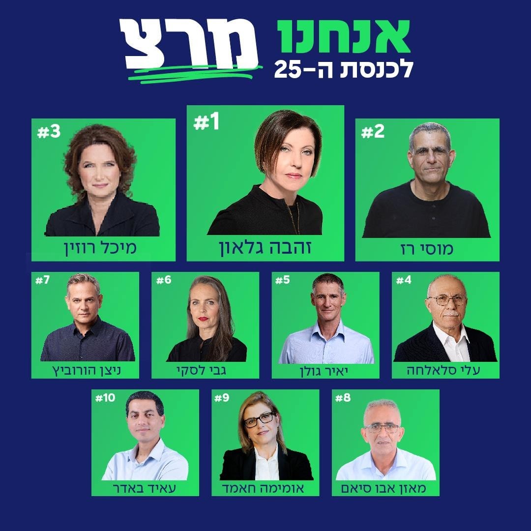 רשימת מרצ לכנסת ה-25