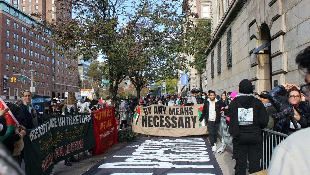מחאה נגד ישראל באוניברסיטת קולומביה, נובמבר 2023