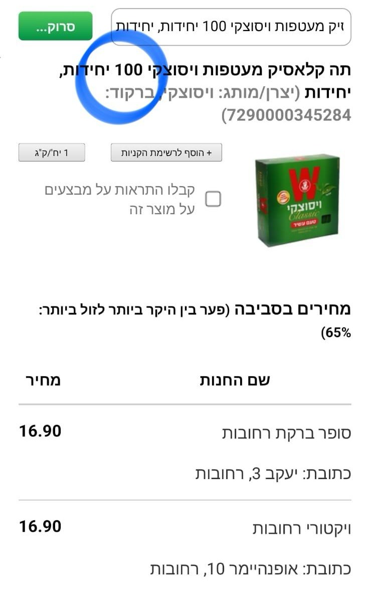 מחיר התה ברחובות