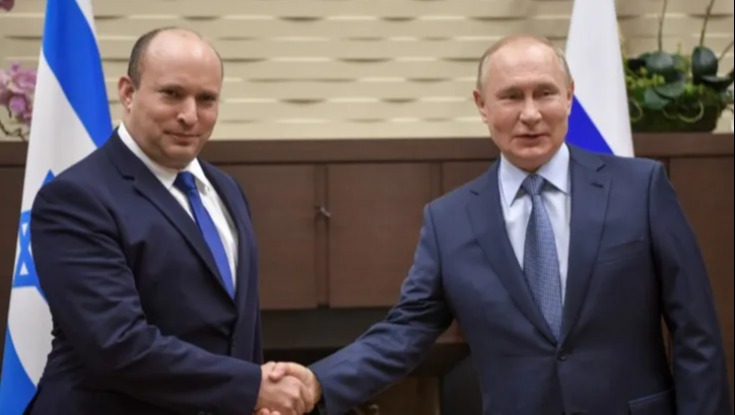 בנט בפגישתו עם פוטין כחלק מנסיון התיווך בין רוסיה לאוקראינה
