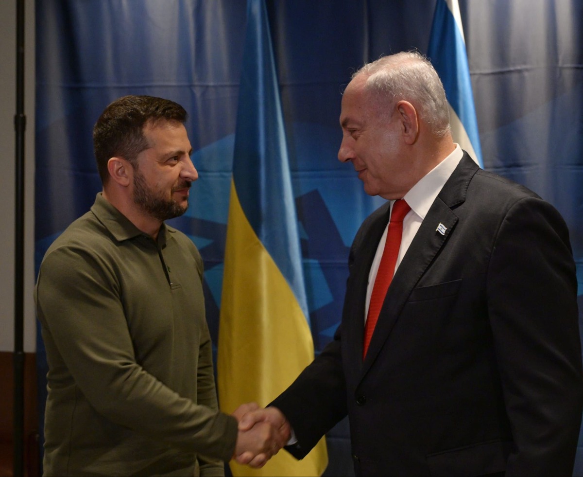 נתניהו ונשיא אוקראינה זלנסקי