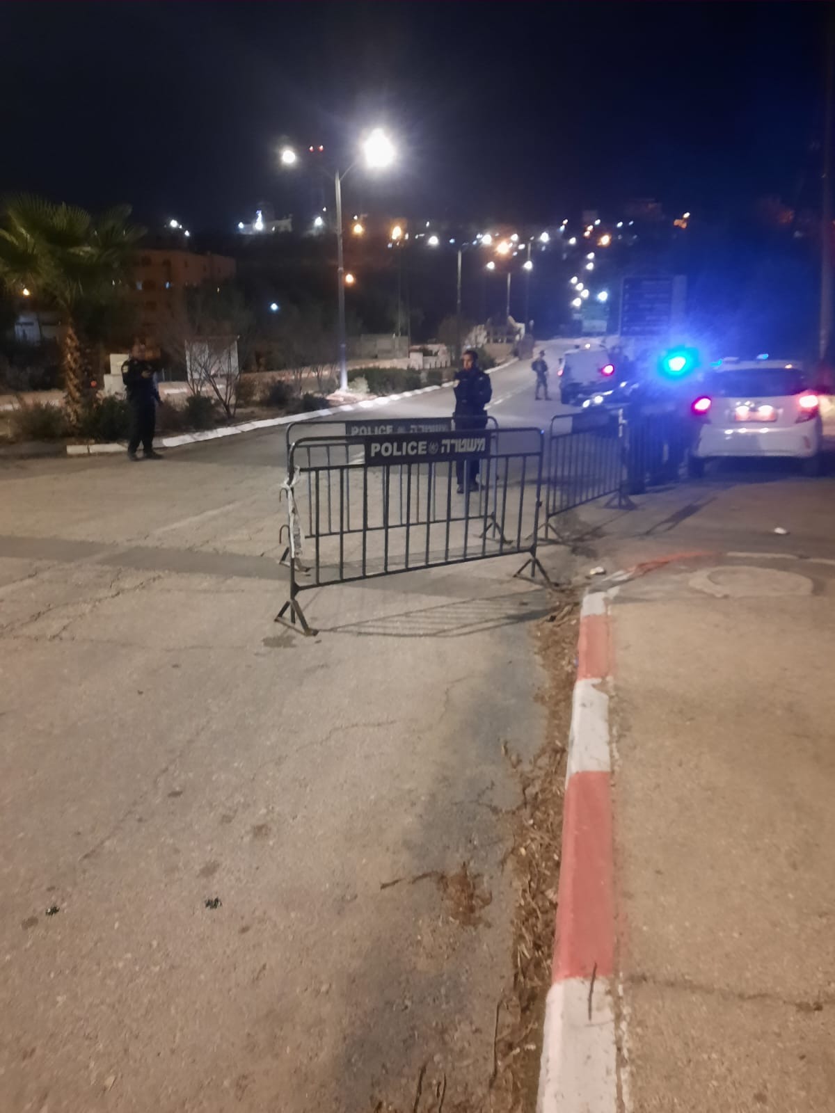 המחסום המשטרתי ליד ביתו של בן גביר