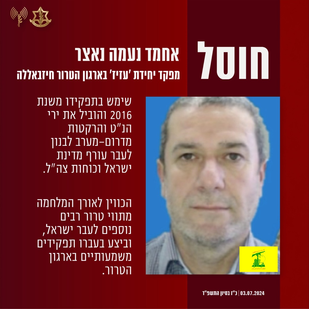מחמד נאצר, חוסל