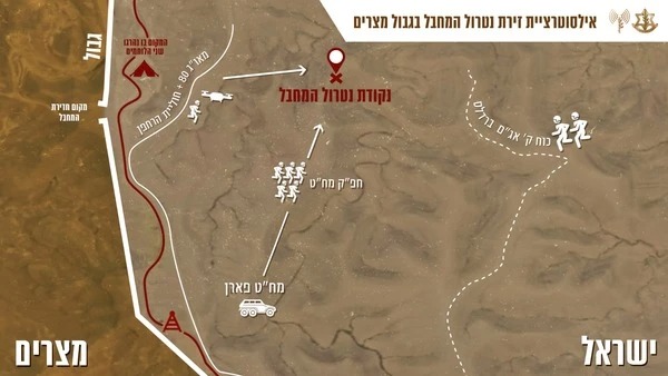 אילוסטרציית זירת נטרול המחבל בגבול מצרים