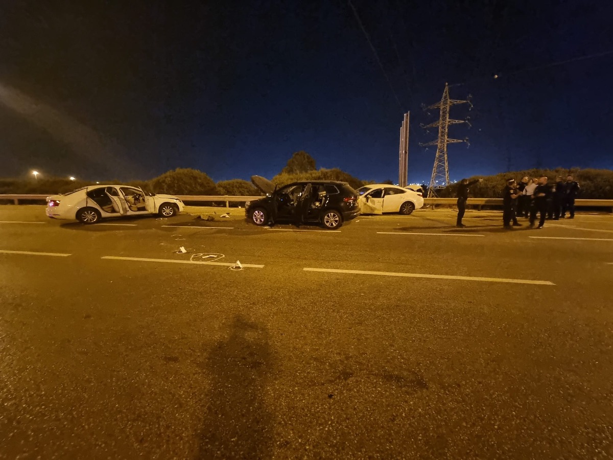 זירת הרצח במחלף קסם כביש 444