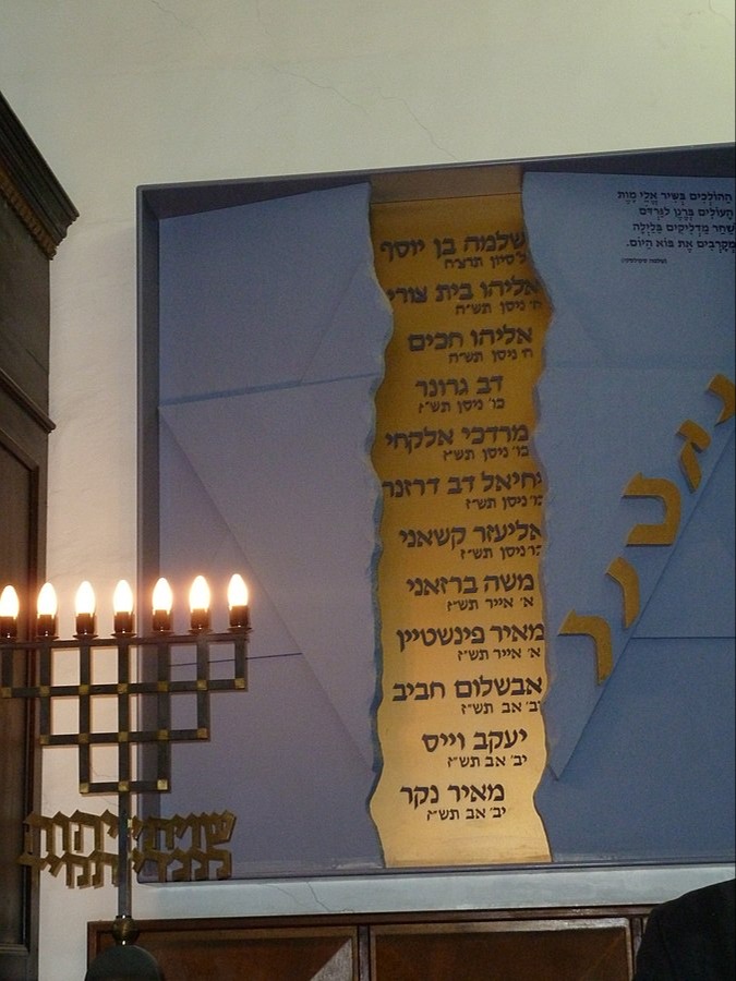 לוח הזיכרון בבית הכנסת